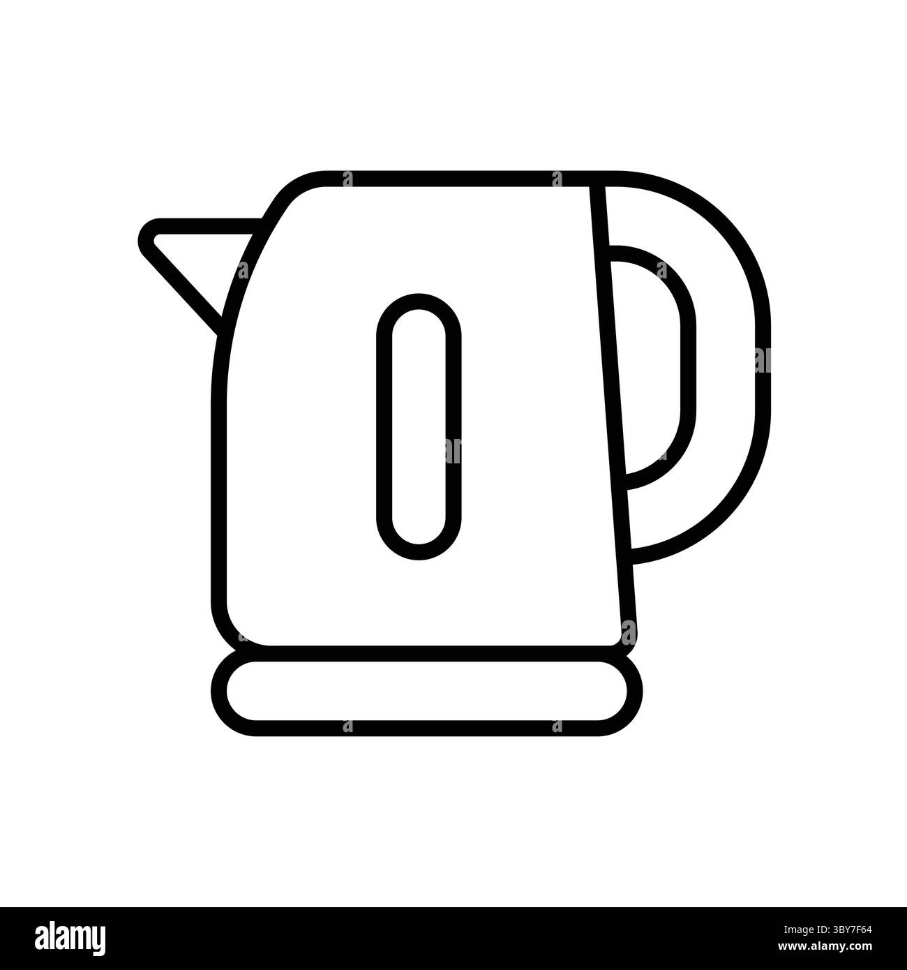 Une bouilloire électrique minimaliste parfaite pour les cuisines modernes. Idéal pour faire bouillir l'eau rapidement pour le thé, le café ou la cuisson. Appareil de cuisine indispensable. Illustration de Vecteur