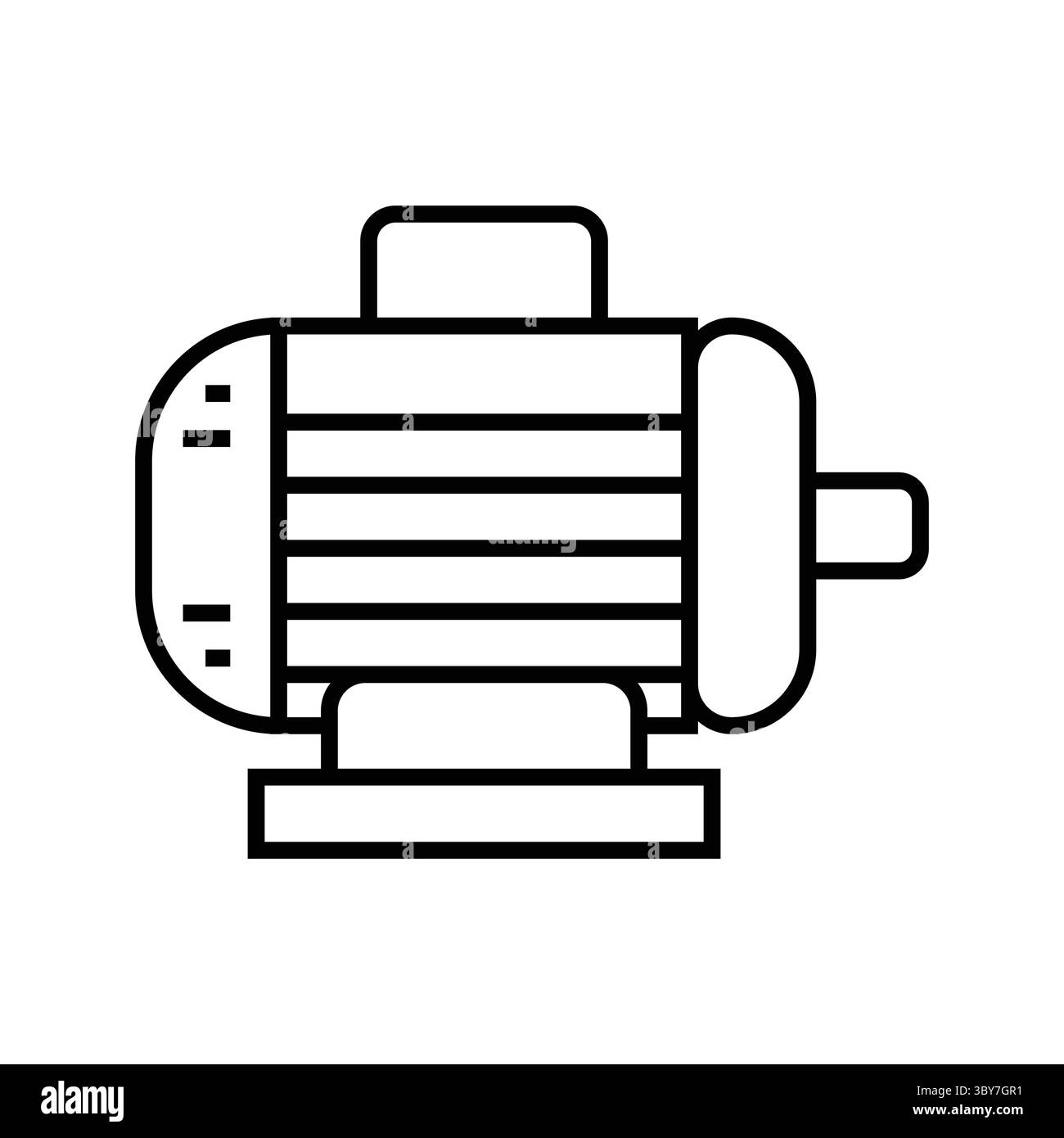 Illustration simple et propre d'un moteur électrique, idéal pour les applications industrielles et d'ingénierie. Parfait pour les projets et ressources axés sur la technologie Illustration de Vecteur