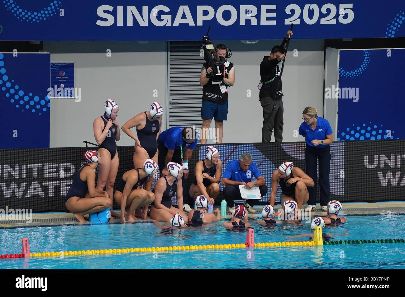 Singapour. 19 juillet 2025. World Aquatics Championships 2025 Singapour Women Water Polo - USA vs Japon les USA atteignent les demi-finales en battant le Japon par 26-8 crédit : Seshadri SUKUMAR/Alamy Live News Banque D'Images