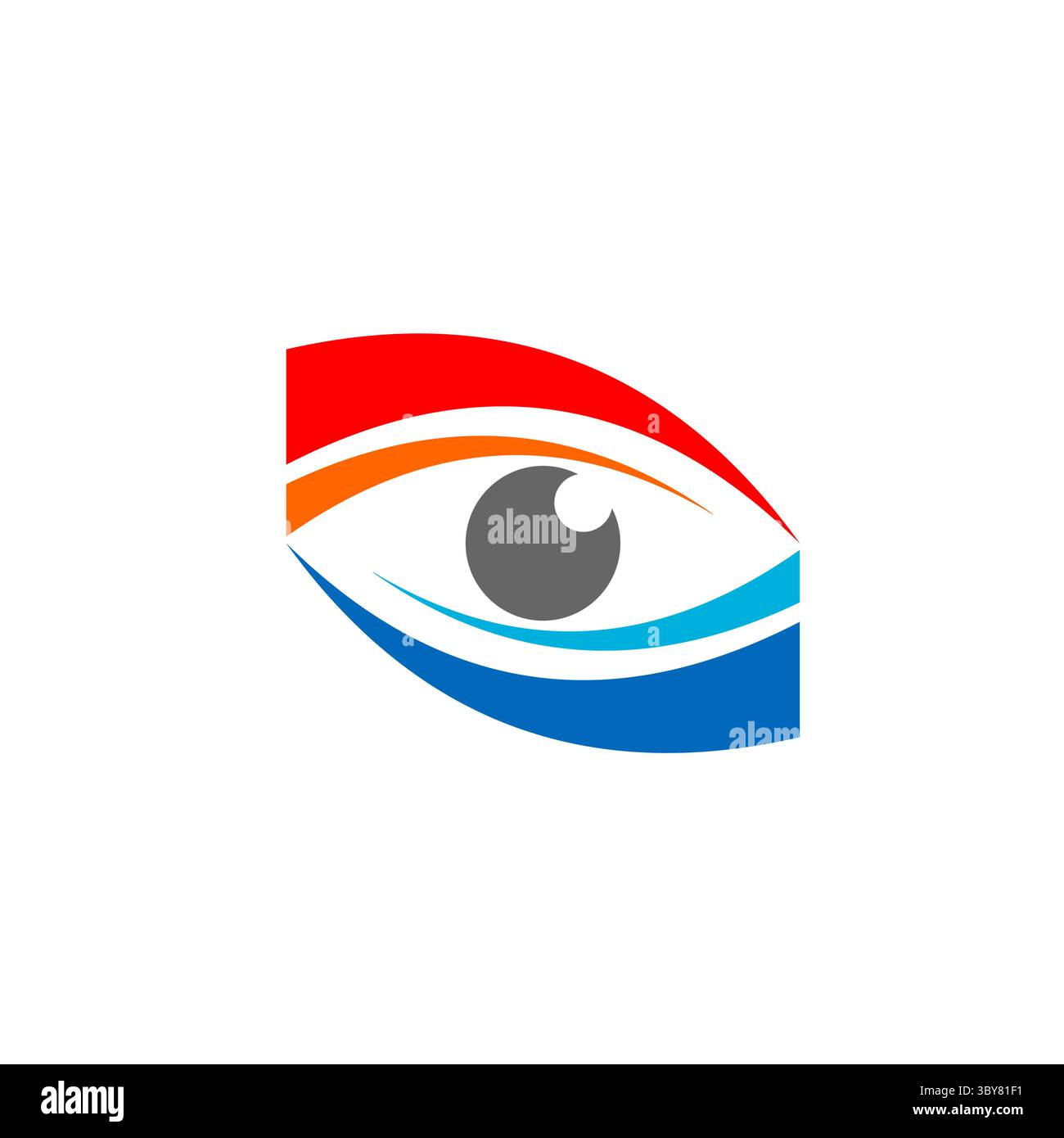 icône de symbole de logo de vision d'oeil, concept de logo de conception de vecteur de vision d'oeil bleu rouge, conception de vecteur d'icône de symbole d'illustration d'oeil Illustration de Vecteur