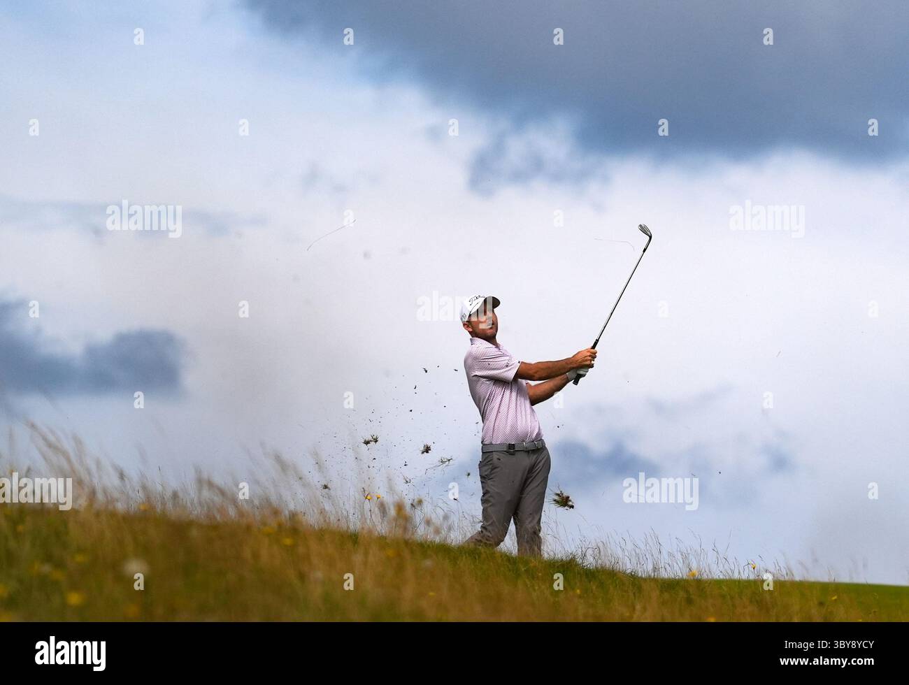 L'américain Russell Henley le 17e jour du 153e Open Championship à Royal Portrush dans le comté d'Antrim, Irlande du Nord. Date de la photo : samedi 19 juillet 2025. Banque D'Images