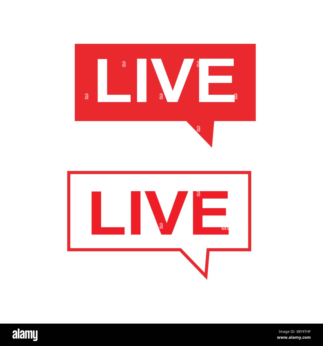 Icônes de chat en direct et de streaming Illustration de Vecteur