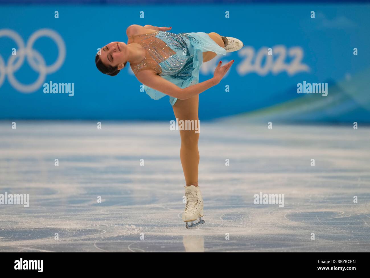 Pékin, Chine, Jeux olympiques d'hiver de 2022, 17 février 2022 : Alysa Liu des États-Unis pendant le patinage artistique au Capital Indoor Stadium. Kim Price/CSM.(image crédit : © Ulrik Pedersen/CSM via ZUMA Press Wire) Banque D'Images