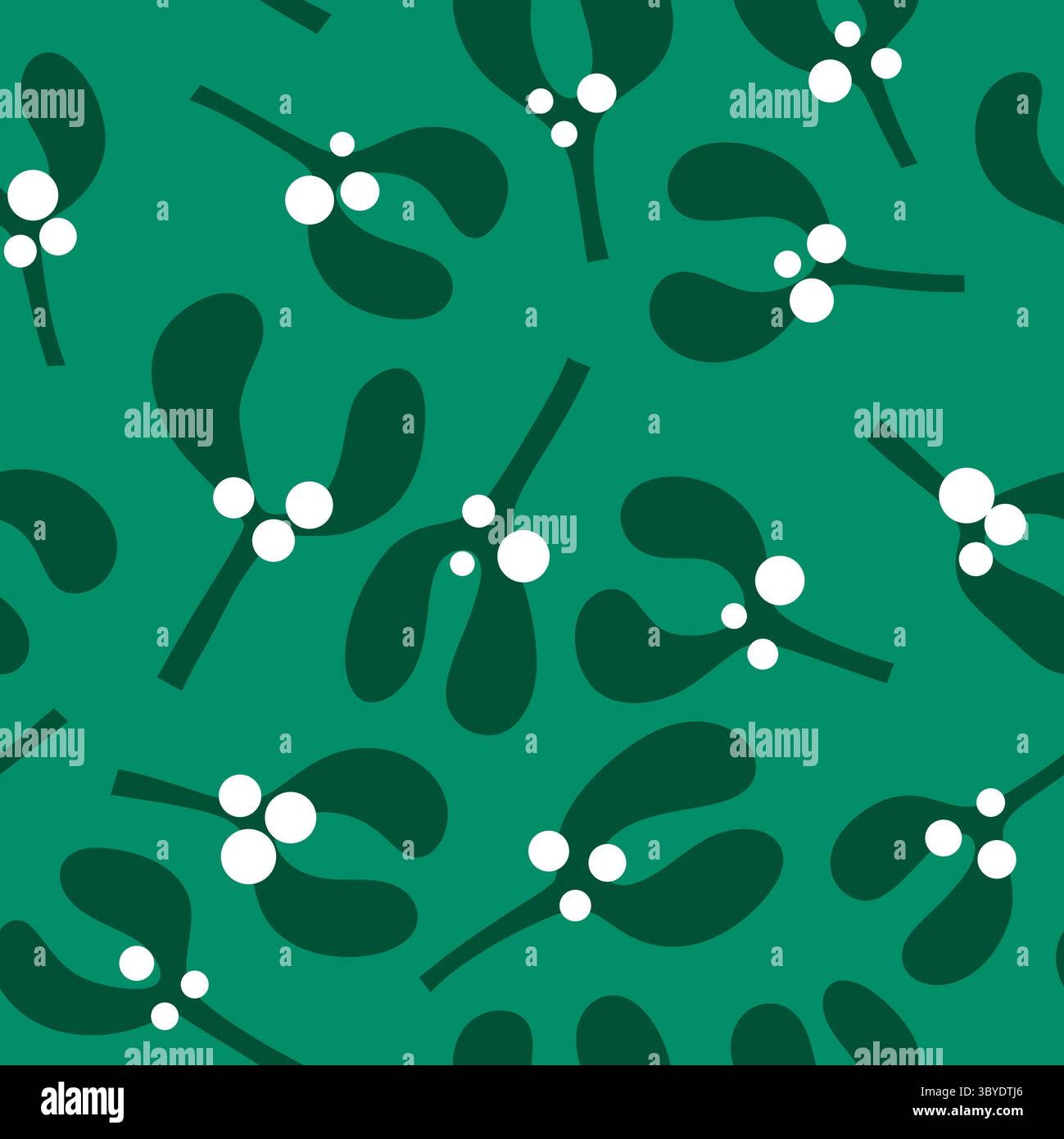 Motif sans couture d'hiver avec gui pour cadeaux et tissus de Noël et textiles et linge de maison et emballage Banque D'Images