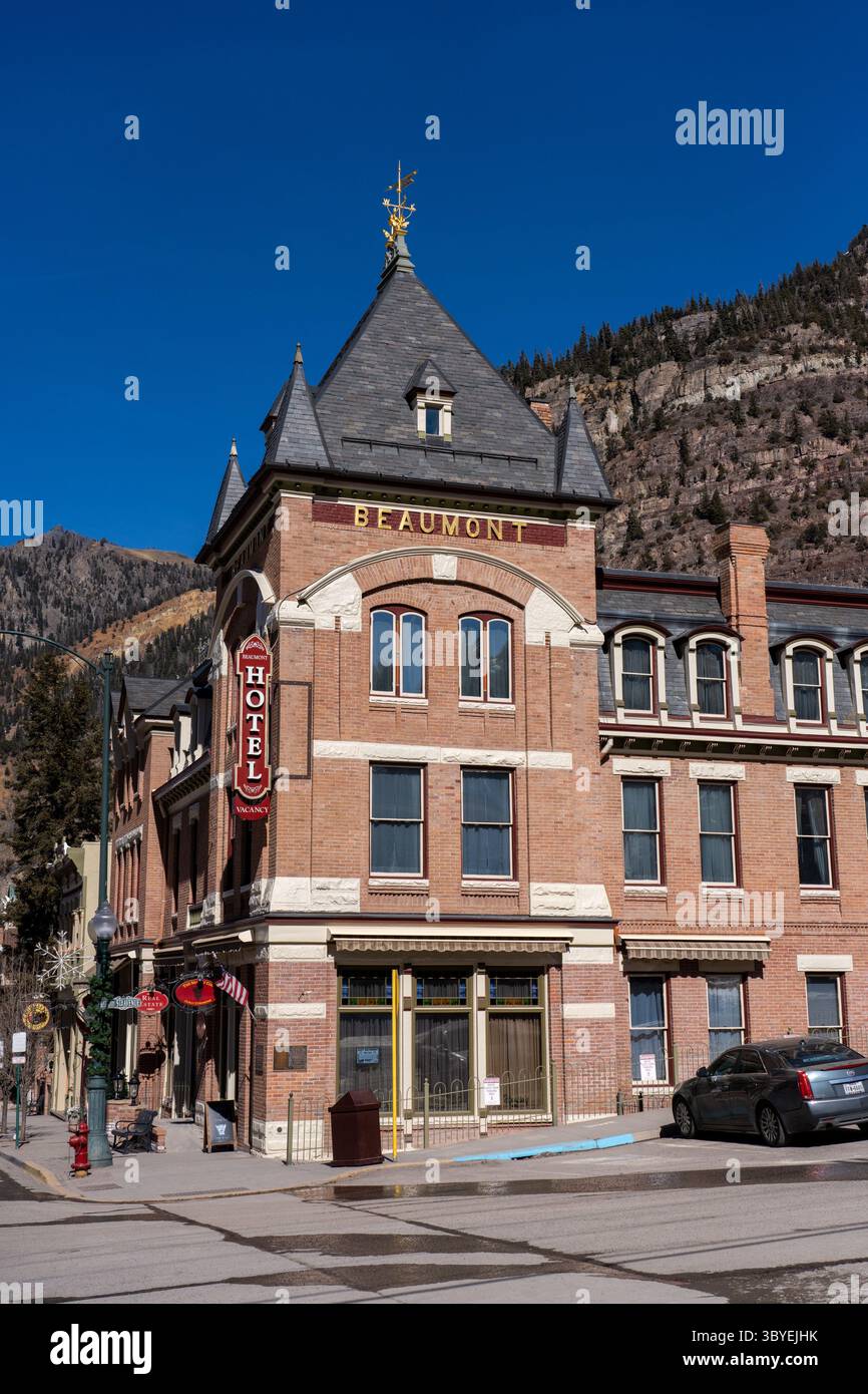 14 février 2022, Ouray, Colorado, États-Unis : L'hôtel Beaumont à Ouray, Colorado, a été construit en 1886 dans un mélange de style victorien, Queen Anne et second Empire français. (Crédit image : © Jon G. Fuller/VW pics via ZUMA Press Wire) Banque D'Images