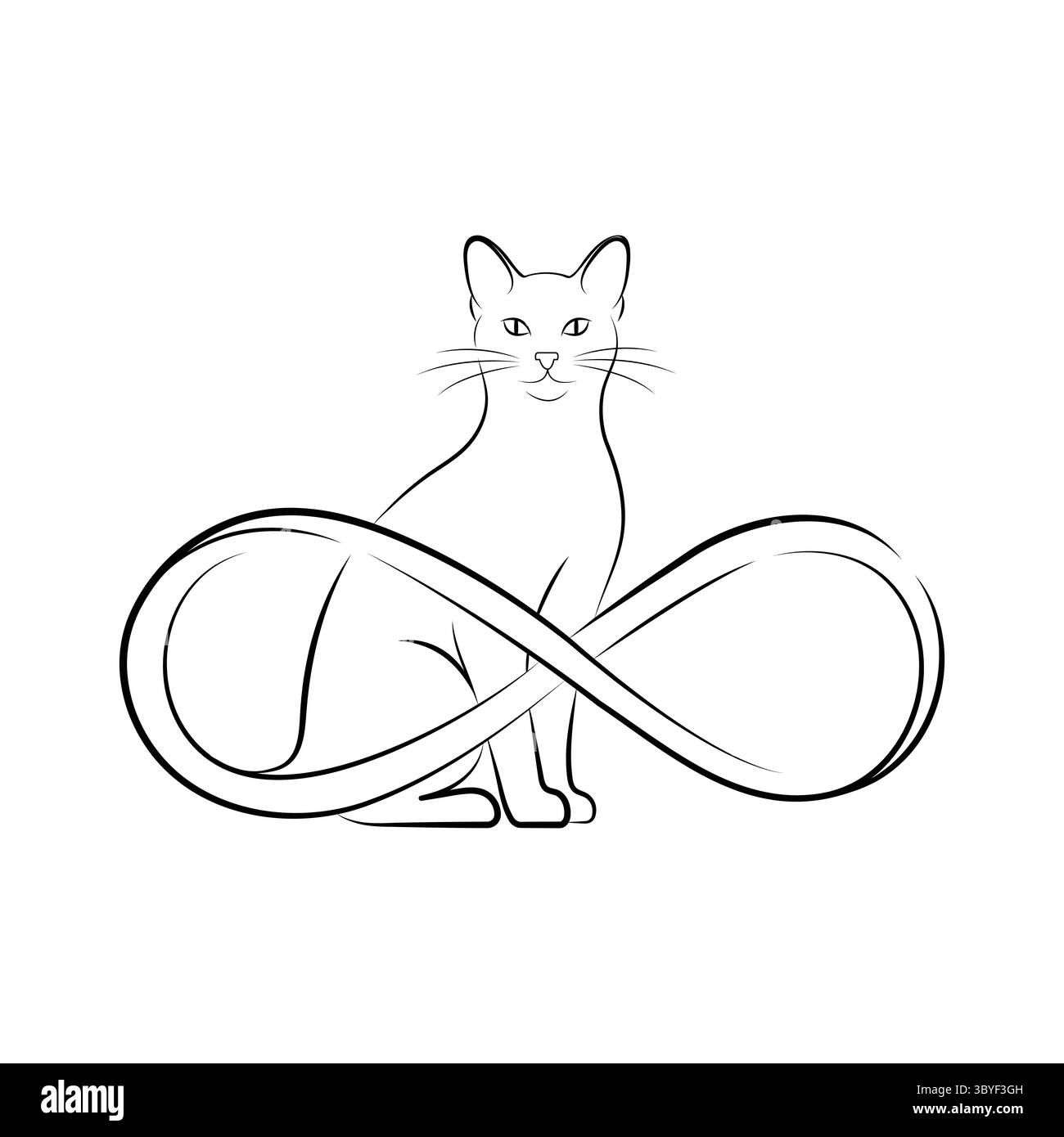 Dessin au trait d'un chat assis avec sa queue formant un symbole d'infini pour le jour du chat isolé sur fond blanc Illustration de Vecteur Dessin au trait d'un chat assis avec sa queue formant un symbole d'infini pour le jour du chat isolé sur fond blanc Illustration de Vecteur