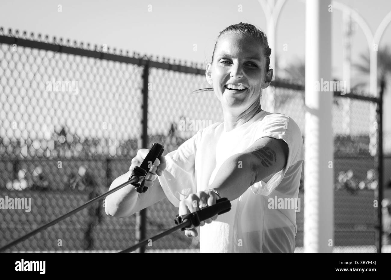 7 mars 2022, INDIAN WELLS, CALIFORNIE, ÉTATS-UNIS : Karolina Pliskova de la République tchèque lors des essais en vue du tournoi de tennis BNP Paribas Open WTA 1000 2022 (crédit image : © Rob Prange/AFP7 via ZUMA Press Wire) Banque D'Images