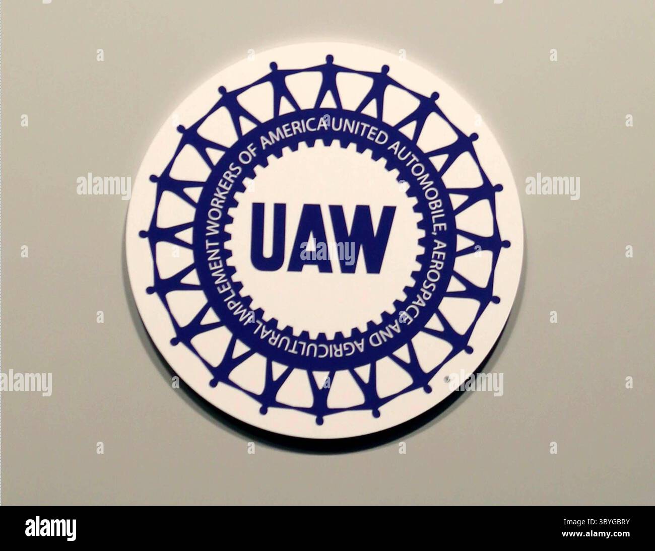 12 avril 2021, États-Unis : le logo de l'UAW. (Crédit image : © Jessica J. Trevino/Detroit Free Press via ZUMA Press Wire) Banque D'Images