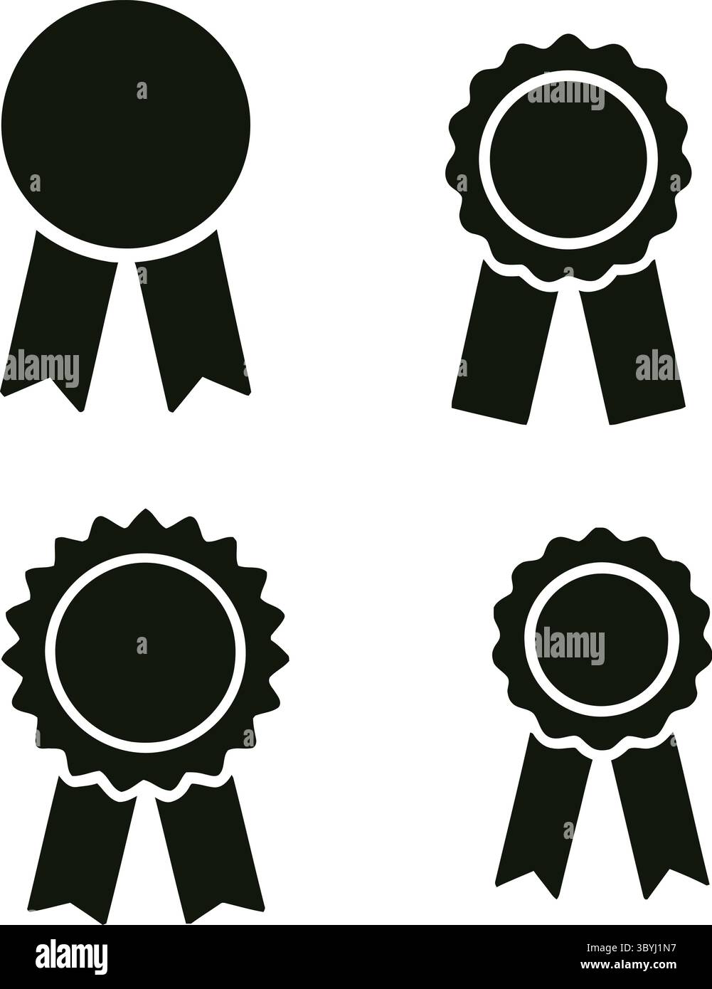 Icônes de ruban de prix noir et blanc : des designs simples et élégants Illustration de Vecteur