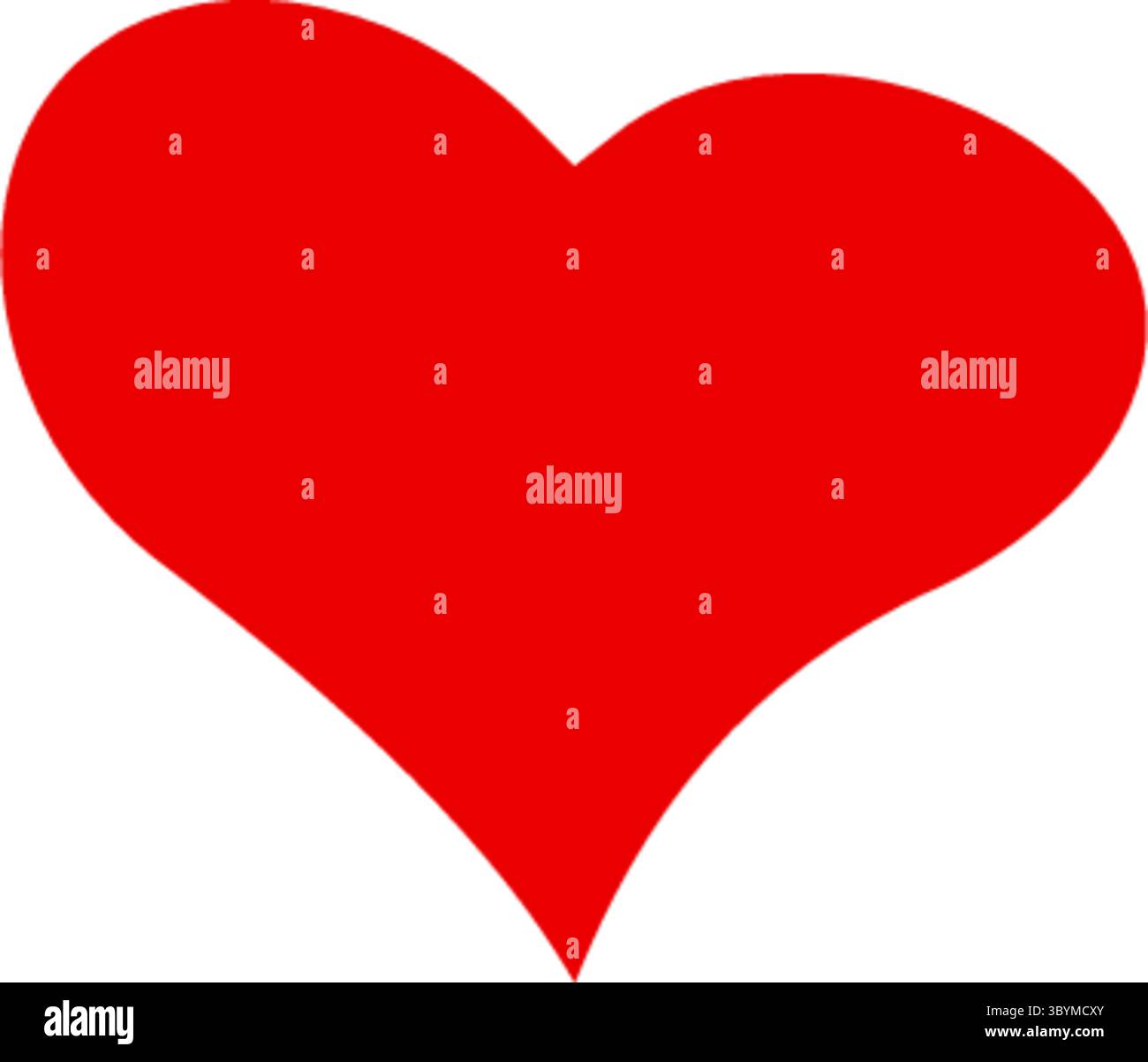 Un symbole de coeur rouge vif, dessiné à la main avec un aspect légèrement texturé, isolé sur un fond blanc propre. Illustration de Vecteur