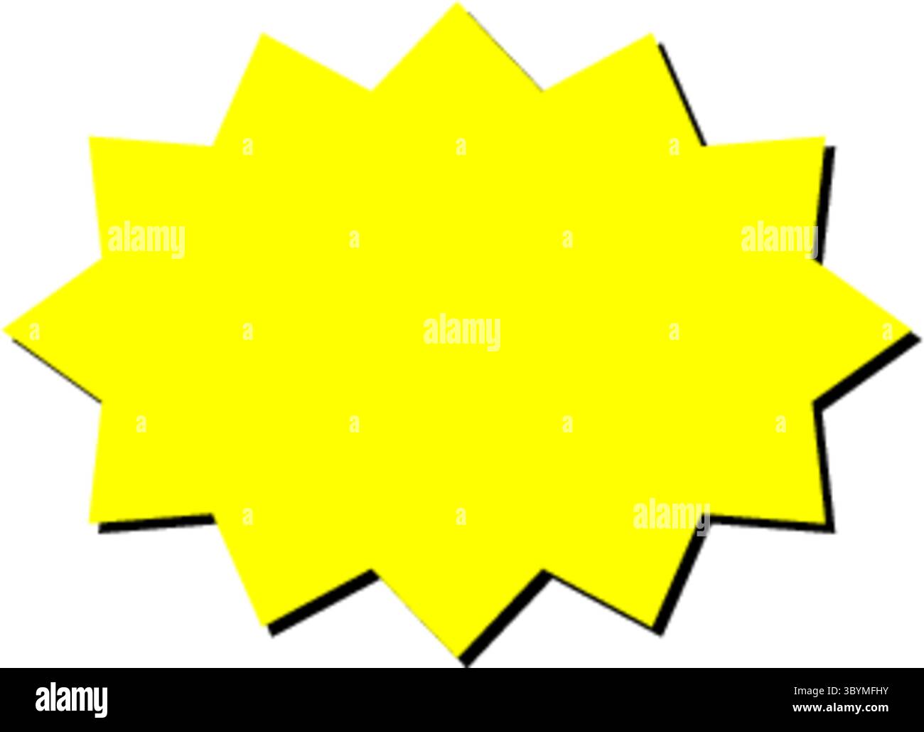 Une forme d'étoile jaune éclatante avec des pointes pointues, parfaite pour attirer l'attention sur les ventes, les remises ou les offres spéciales. Illustration de Vecteur