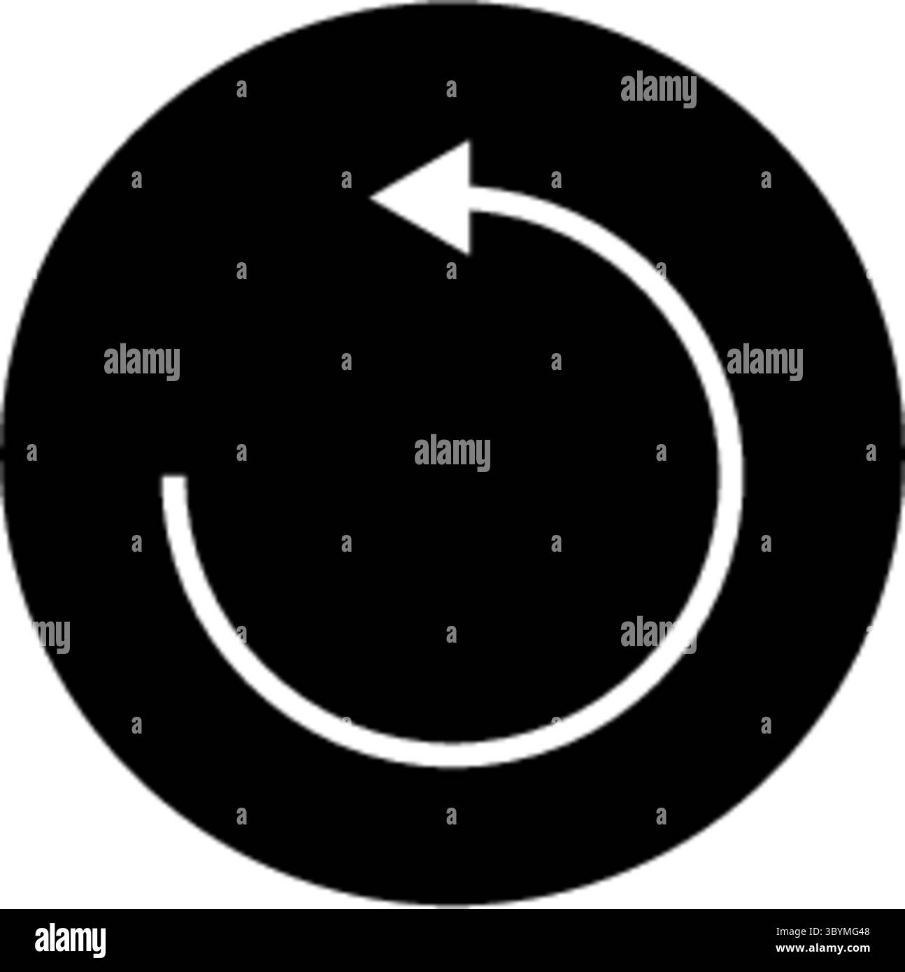 Une icône noire simple et audacieuse avec une flèche circulaire avec une pointe de flèche, suggérant une action d'actualisation ou de rechargement. Illustration de Vecteur
