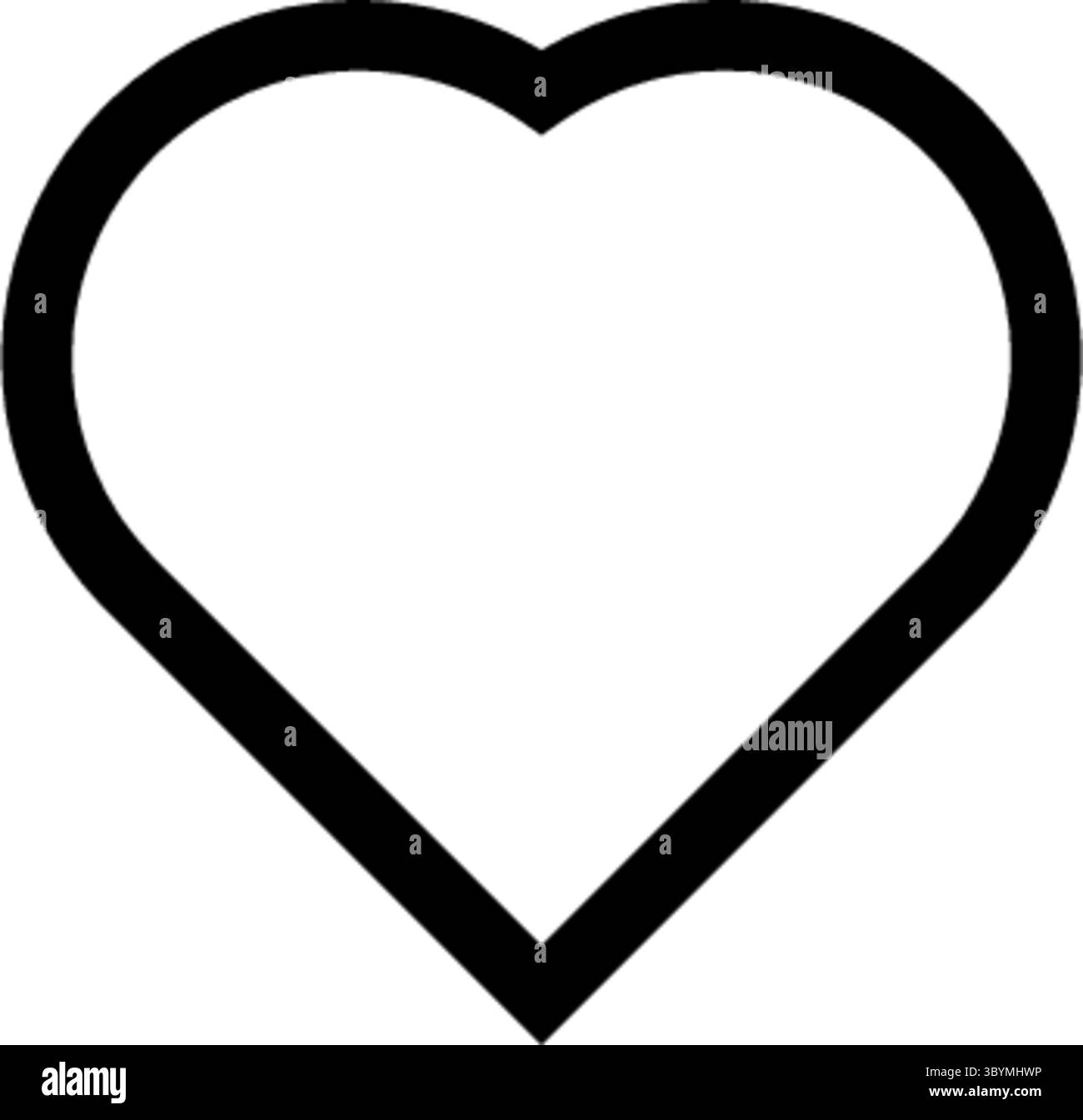 Contour noir minimaliste d'un coeur sur fond blanc. Ce symbole emblématique représente l'amour et l'affection. Illustration de Vecteur