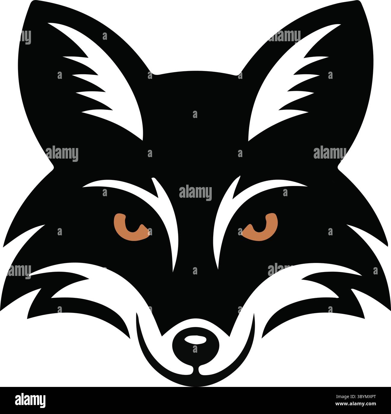 Une conception de logo une illustration d'art vectorielle silhouettes de renard noir avec fond blanc Illustration de Vecteur