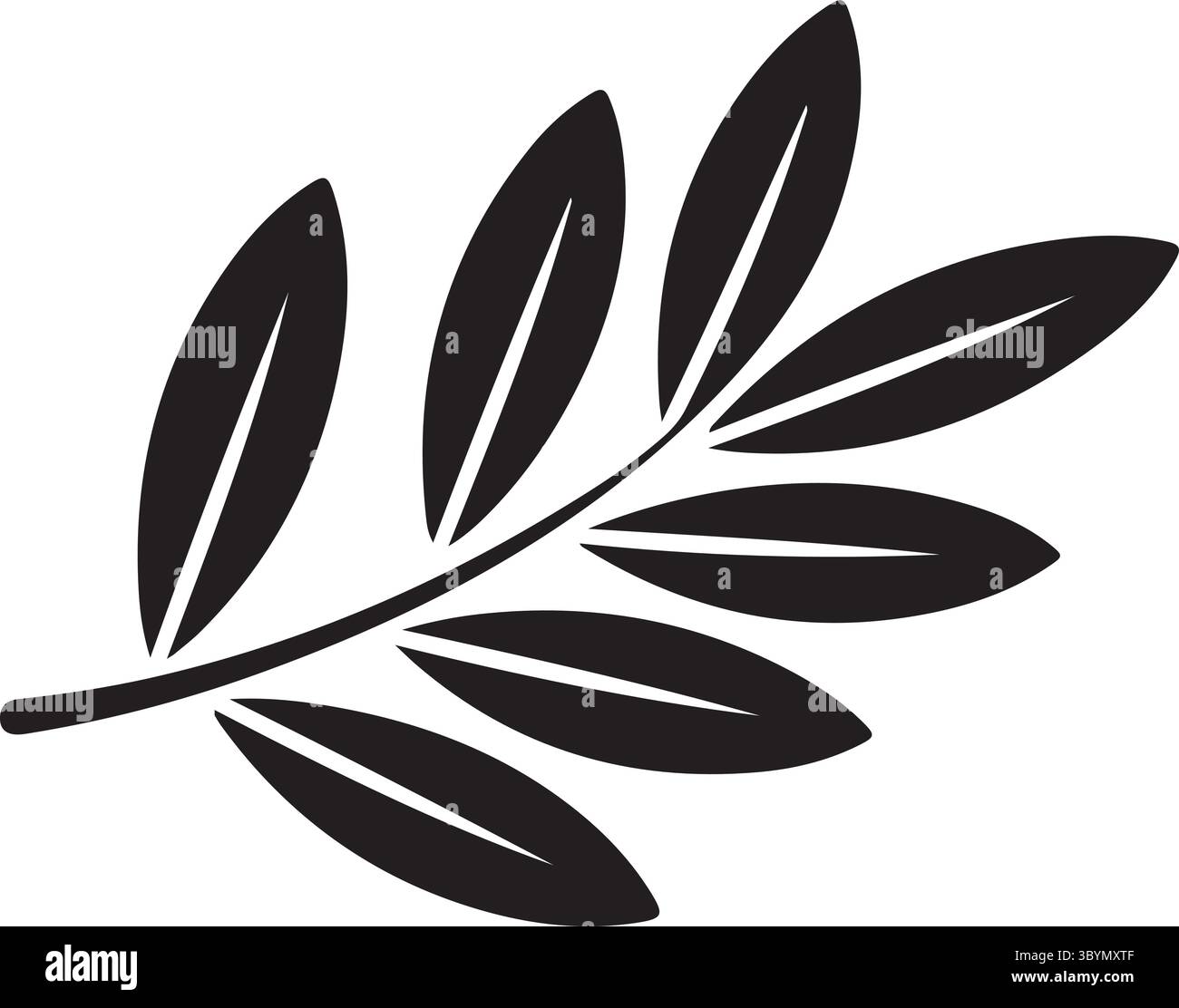 Un logo minimaliste d'une feuille verte Illustration de Vecteur