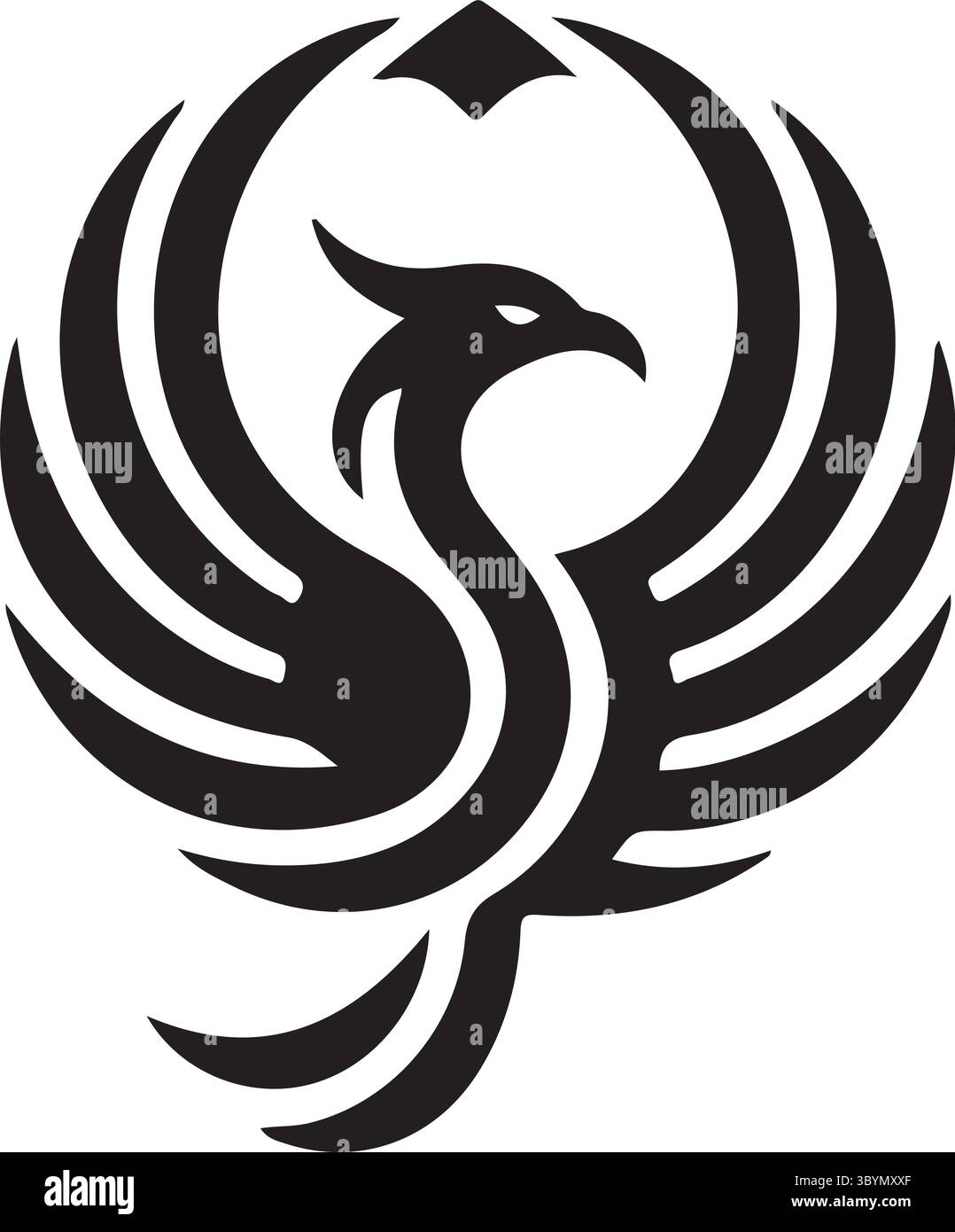 Un logo minimaliste illustration phoenix oiseau Illustration de Vecteur