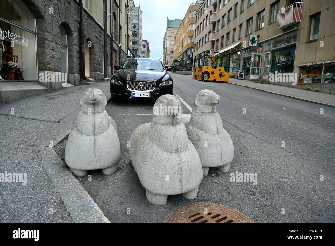Tampere finlande - blocs de pierre en forme de mouton Banque D'Images