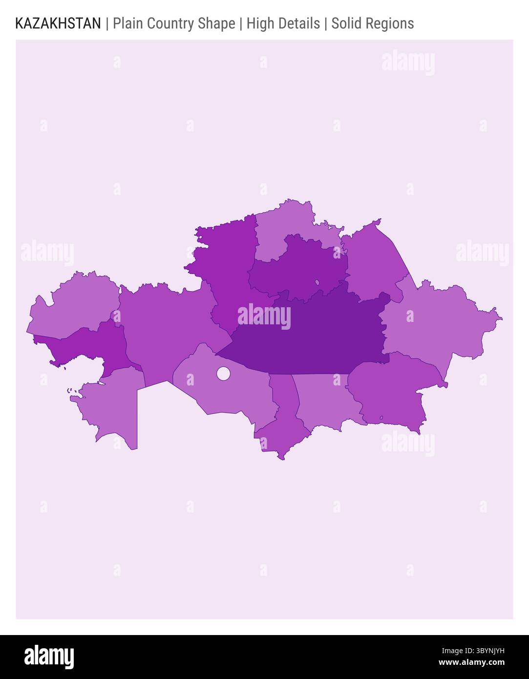 Carte du pays de la plaine du Kazakhstan. Détails élevés. Style des régions solides. Forme du Kazakhstan. Illustration vectorielle. Illustration de Vecteur