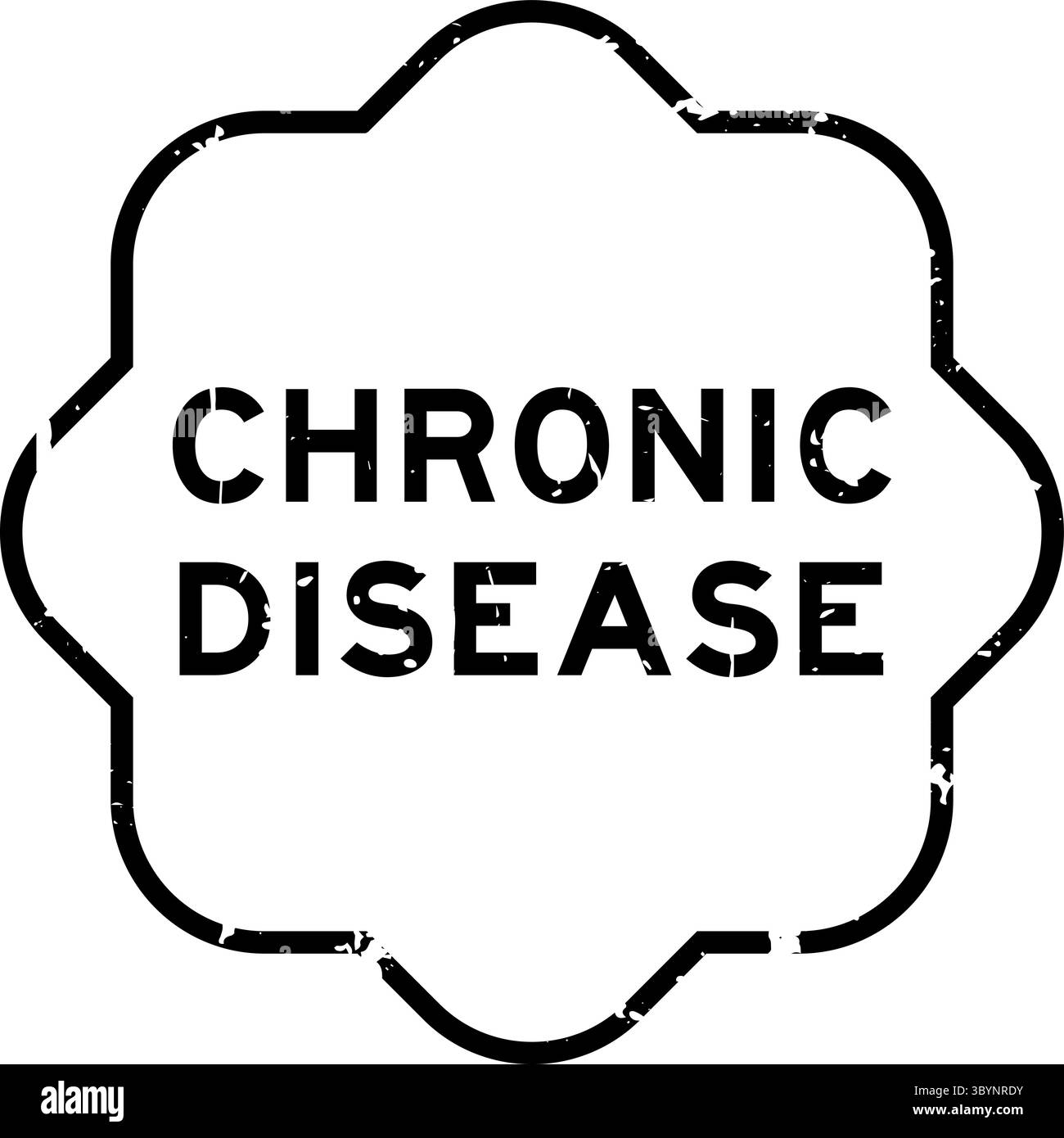 Grunge Black Chronic Disease Word Square Rubber Seal timbre sur fond blanc Illustration de Vecteur