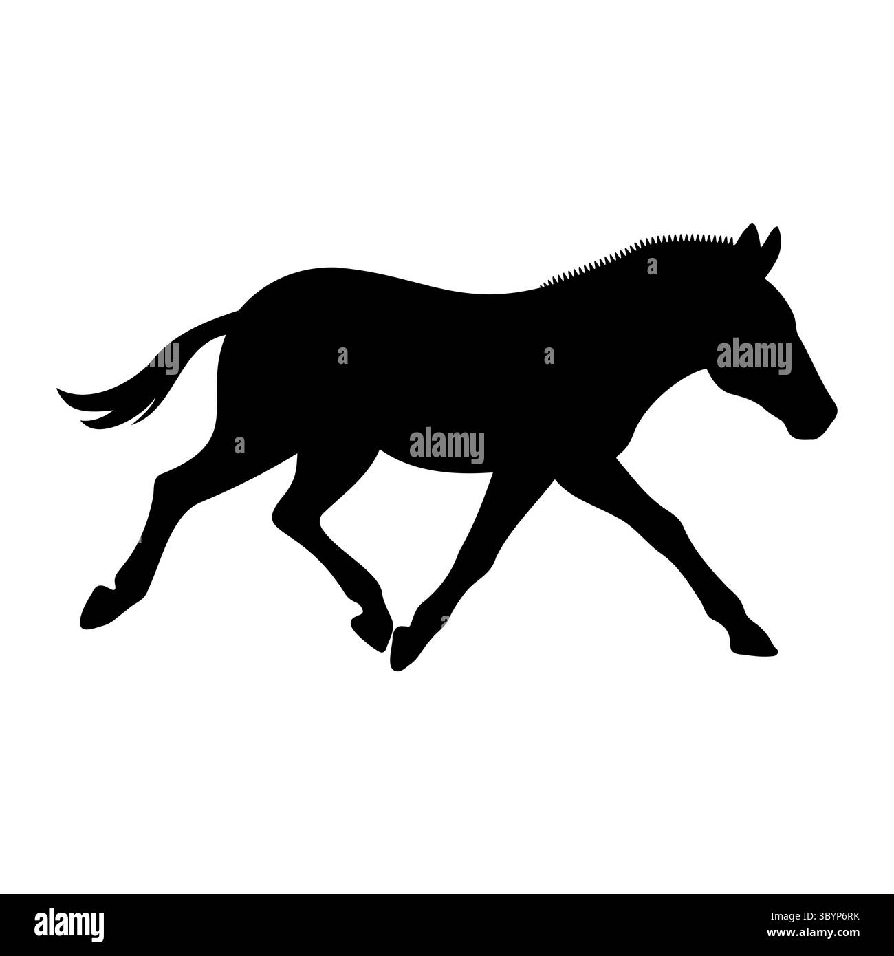 Vue de mouvement en cours de silhouette de zèbre Illustration de Vecteur
