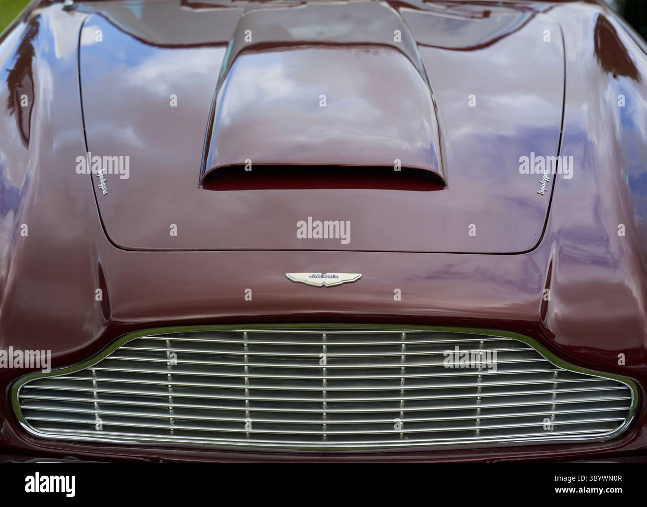 Aston Martin détails des courbes et des contours bonnets badges détail Banque D'Images