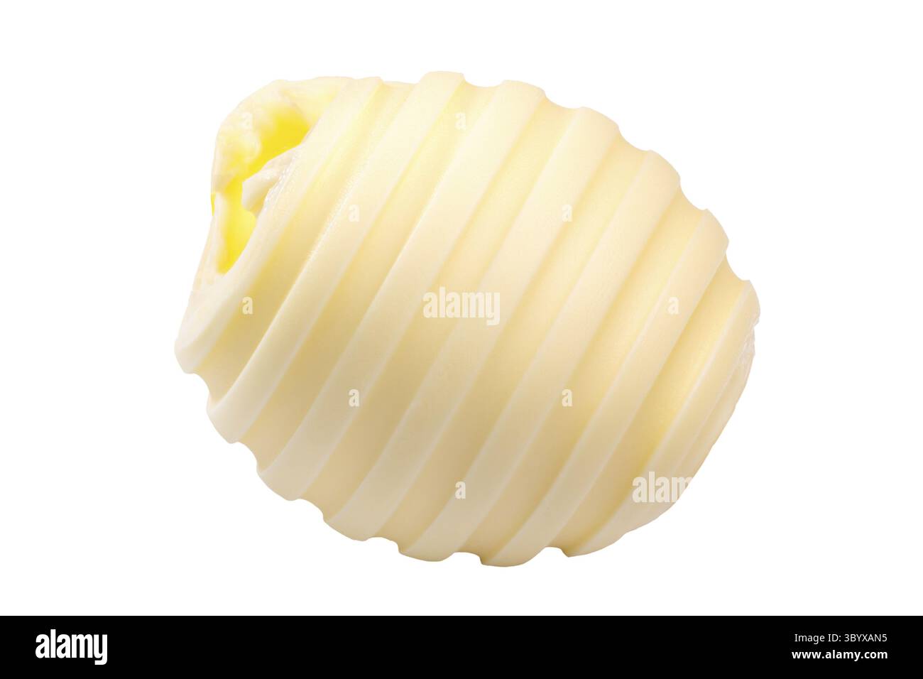 Beurre ou propagation curl roll, vue d'en haut. Clipping path Banque D'Images