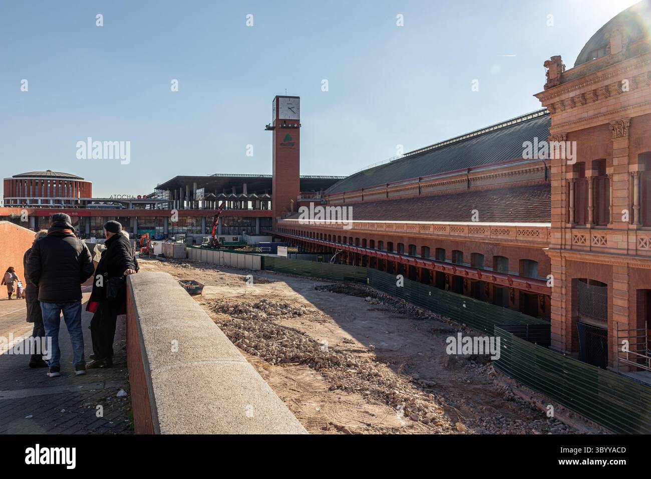 Madrid, Espagne. Travaux de construction à la gare d'Atocha pour le nouveau terminal souterrain à grande vitesse 'Madrid Puerta de Atocha Almudena grandes', amélioration Banque D'Images