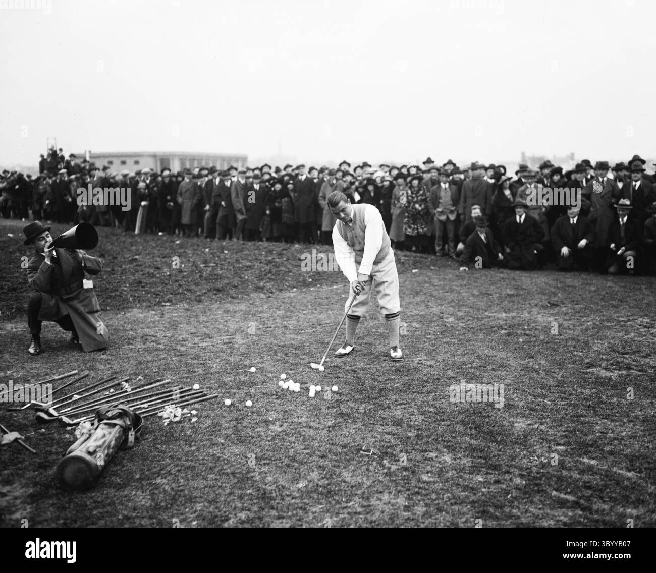 Leçon de GENE Sarazen pour les amateurs de golf du Potomac Park de Washington 1922. Banque D'Images
