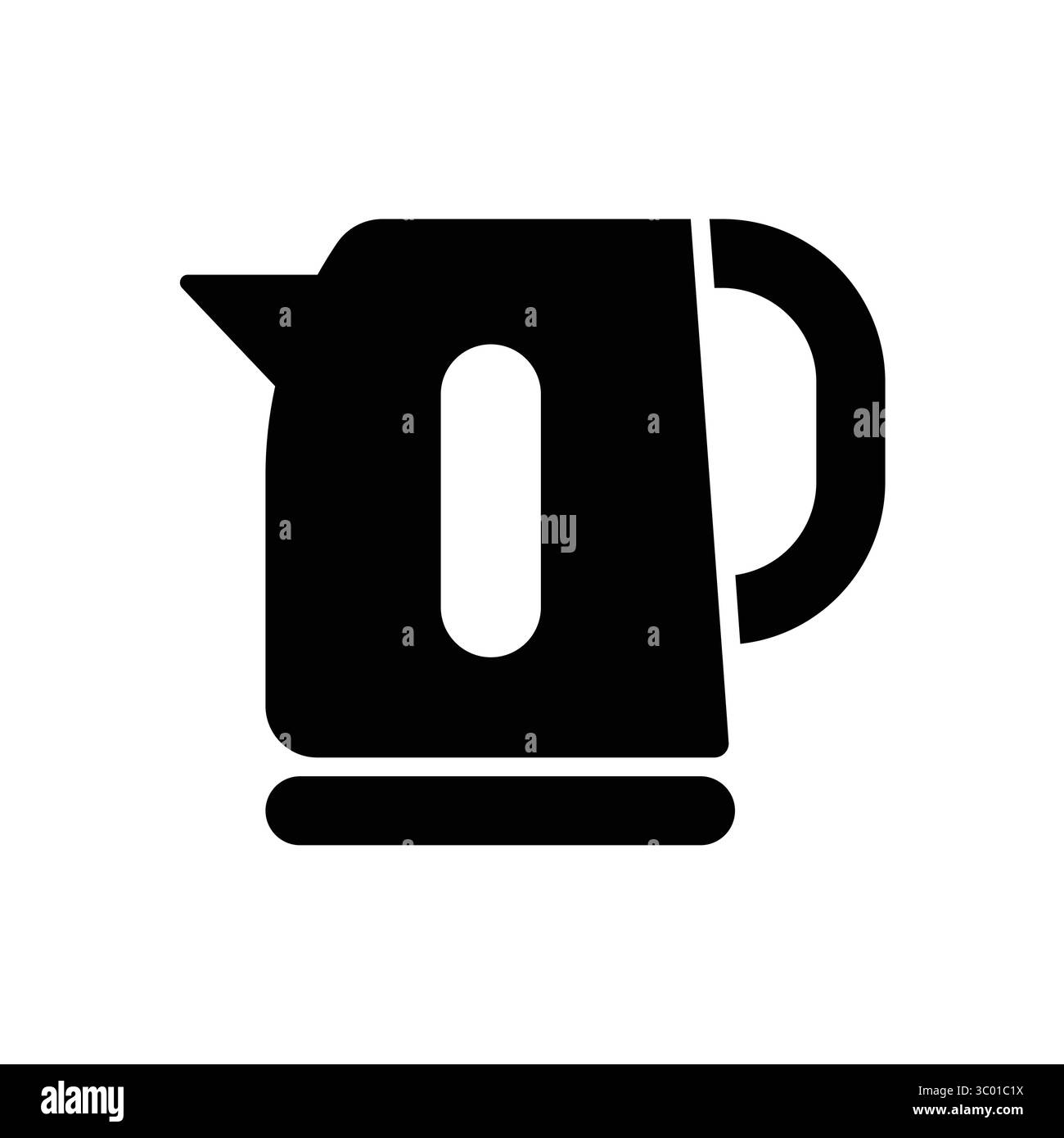 Cette élégante bouilloire électrique présente un design élégant noir et blanc, parfait pour les cuisines modernes. Idéal pour faire bouillir de l'eau pour les boissons ou la cuisine. Illustration de Vecteur