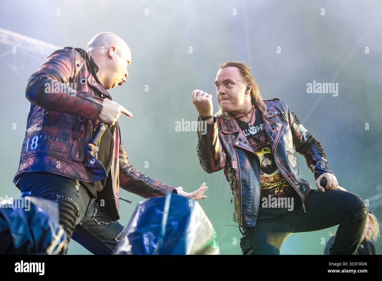 23 juin 2018 - Copenhague, Danemark - Danemark, Copenhague - 23 juin 2018. Le groupe allemand de speed metal Helloween donne un concert lors du festival danois de heavy metal Copenhague 2018 à Copenhague. Ici, les chanteurs Andi Deris et Michael Kiske (à gauche) sont vus en direct sur scène. (Crédit photo : Gonzales photo - Peter Troest) (crédit image : © Peter Troest/Gonzales photo via ZUMA Press) Banque D'Images