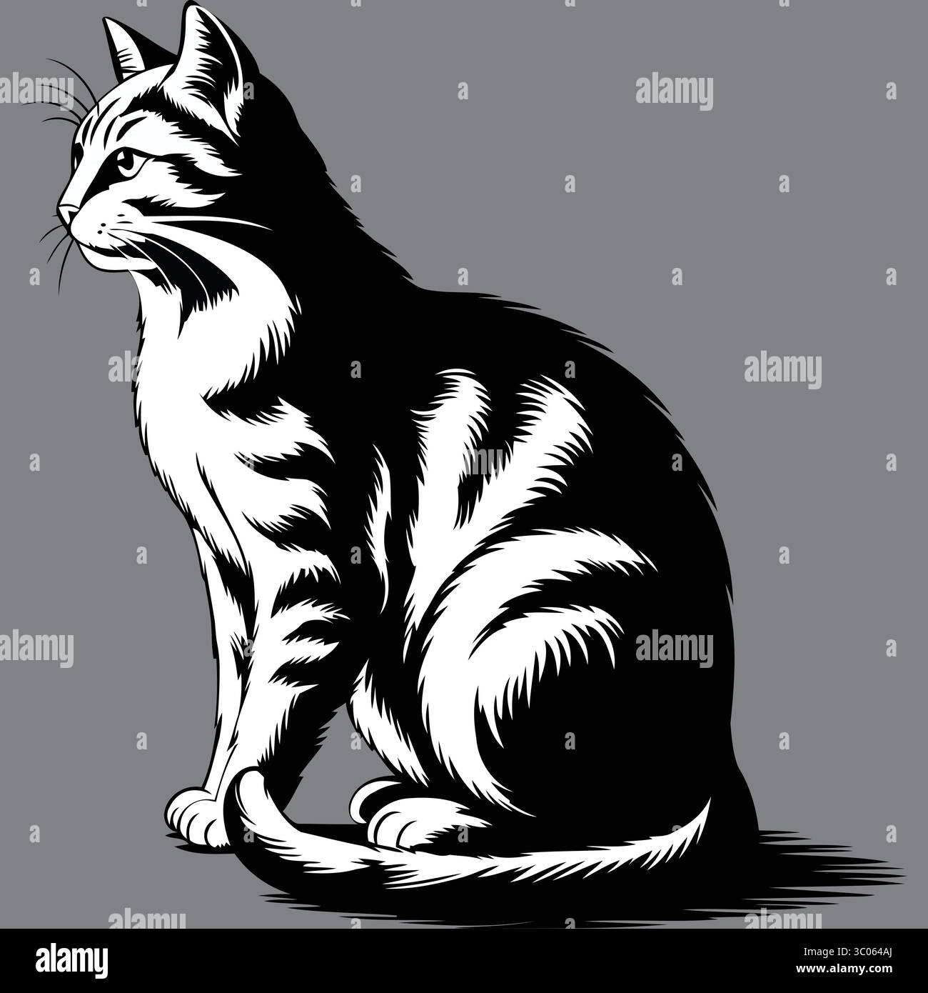 « Illustration élégante de silhouette de chat » Illustration de Vecteur