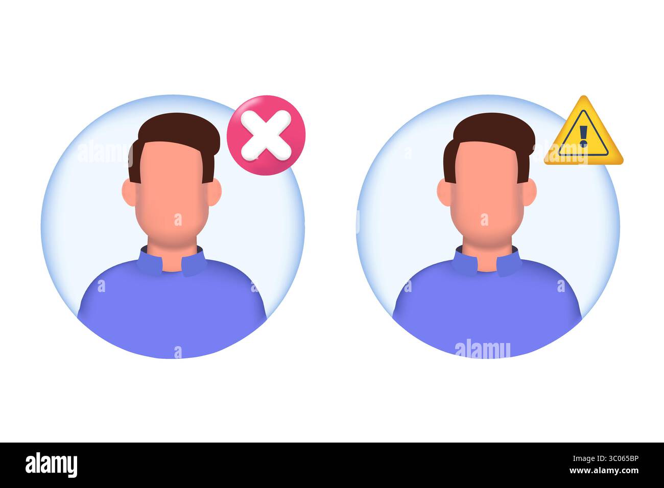 Utilisateur bloqué, fausse icône de compte. Illustration vectorielle. Illustration de Vecteur