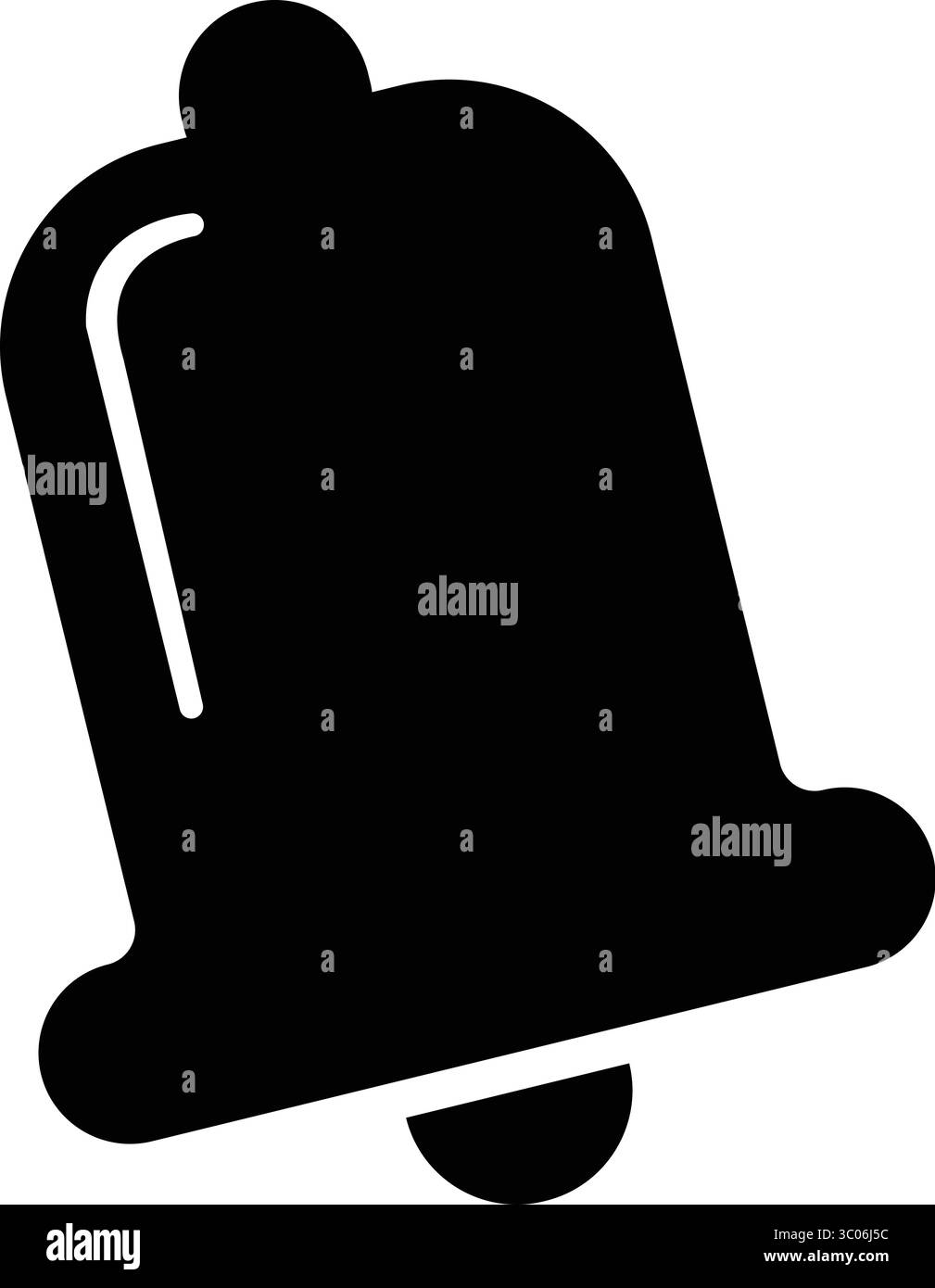 Icône de cloche de notification : une icône de cloche noire simple et propre, parfaite pour les conceptions numériques, les sites Web et les applications, symbolisant les alertes et les notifications Illustration de Vecteur
