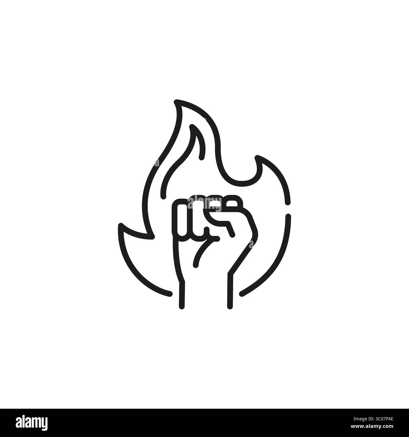 Icône poing flamboyant Illustration de Vecteur