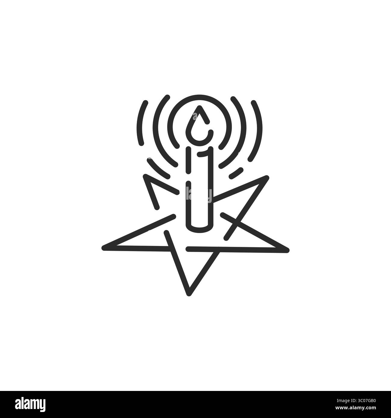 Icône de bougie pentagramme Illustration de Vecteur