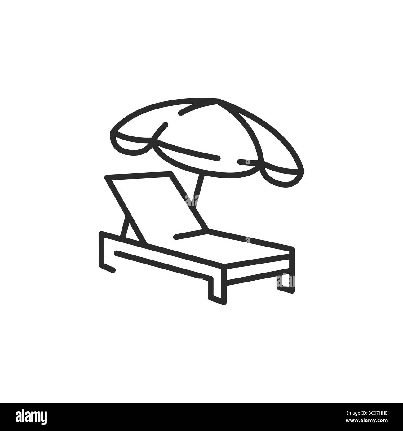 Icône de chaise longue de plage Illustration de Vecteur