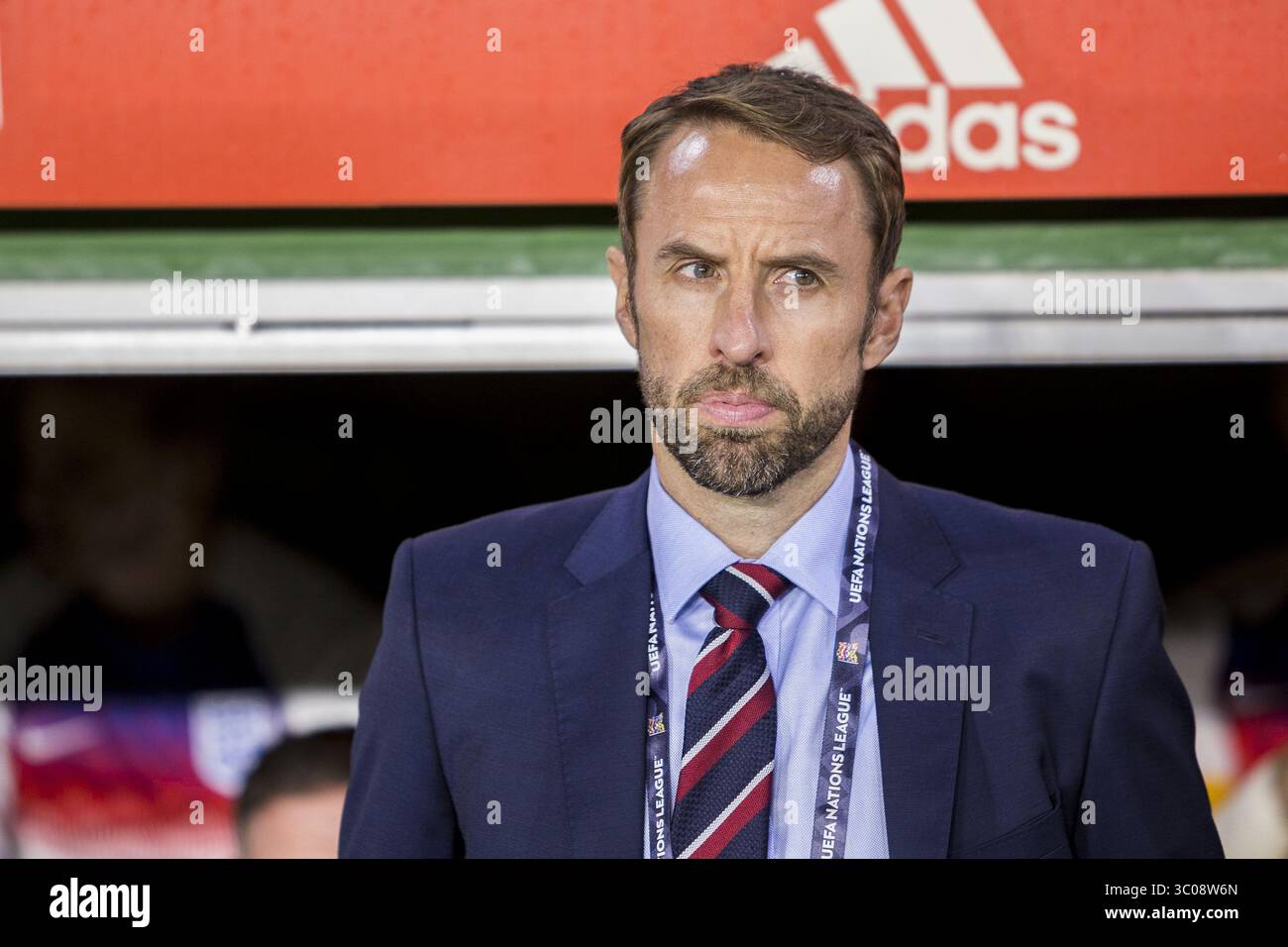 15 octobre 2018 - Séville, Espagne - GARETH SOUTHGATE, entraîneur-chef de l'Angleterre, avant le match de football du Groupe A4 de l'UEFA entre l'Espagne et l'Angleterre au stade Benito Villamarin (crédit image : © Daniel Gonzalez Acuna/ZUMA Wire) Banque D'Images