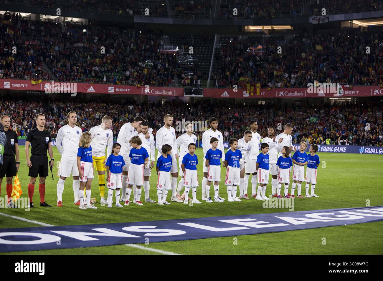15 octobre 2018 - Séville, Espagne - formation de l'Angleterre avant le match de football du Groupe A4 de l'UEFA Nations League entre l'Espagne et l'Angleterre au stade Benito Villamarin (crédit image : © Daniel Gonzalez Acuna/ZUMA Wire) Banque D'Images