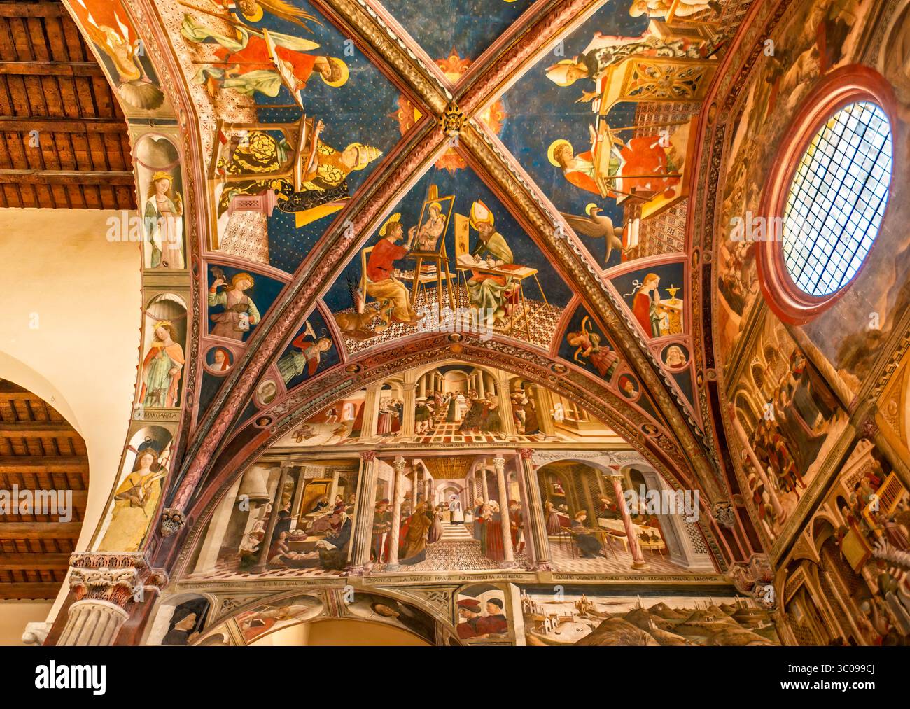 Fresques d'Andrea de Litio, 15ème cent, aux voûtes de chœur, cathédrale de l'Assomption alias cathédrale de Santa Maria Assunta dans la ville d'Atri, Abruzzes, Italie Banque D'Images
