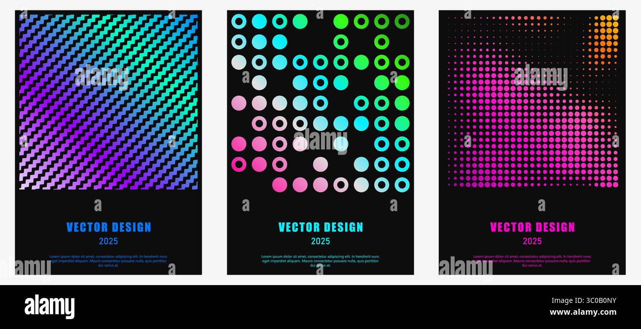 Ensemble d'affiches colorées. Fond de flyer promotionnel abstrait moderne. Illustration vectorielle EPS10 Illustration de Vecteur
