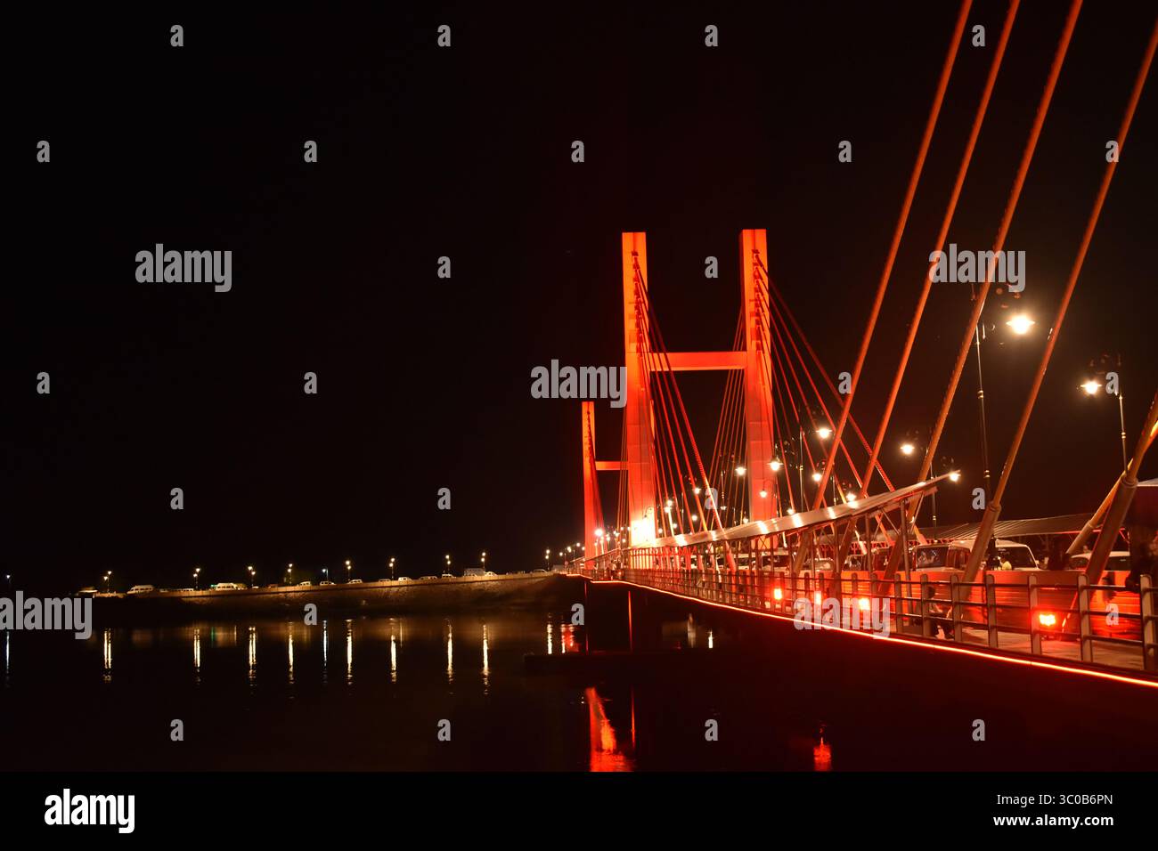 cable resté ciel galerie pont ambhora nagpur bhandara maharashtra inde Banque D'Images