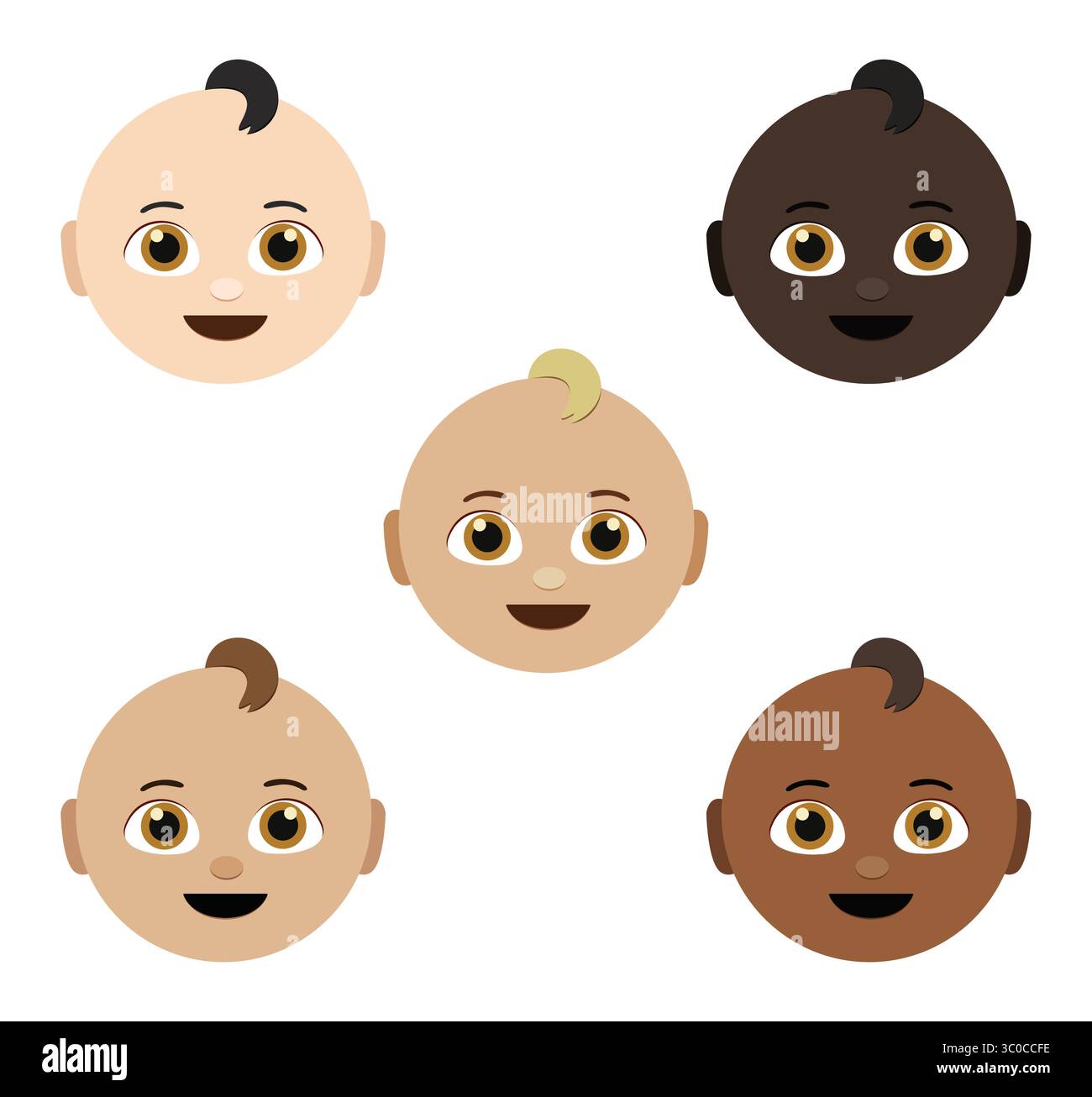 Illustration vectorielle de visage emoji bébé isolé sur fond blanc. Illustration de Vecteur