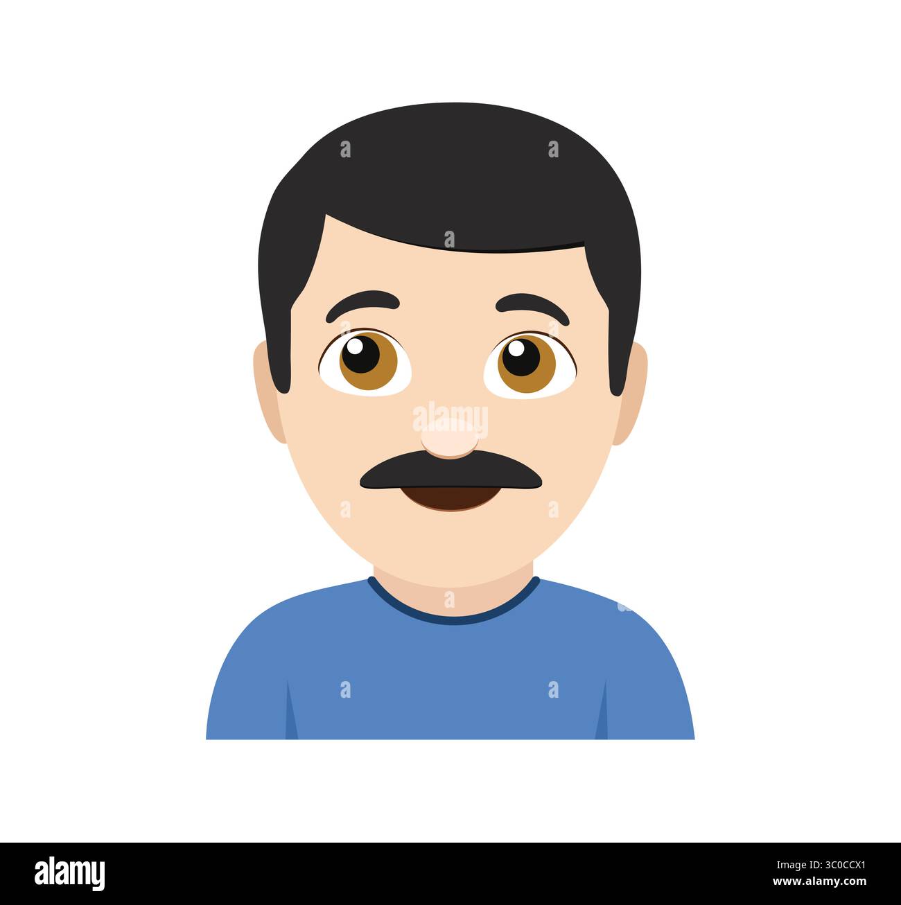 Illustration vectorielle d'icône d'homme emoji isolée. Émoticône masculin. Illustration de Vecteur
