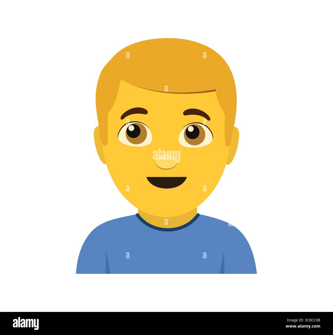 Illustration vectorielle d'icône d'homme emoji isolée. Émoticône masculin. Illustration de Vecteur