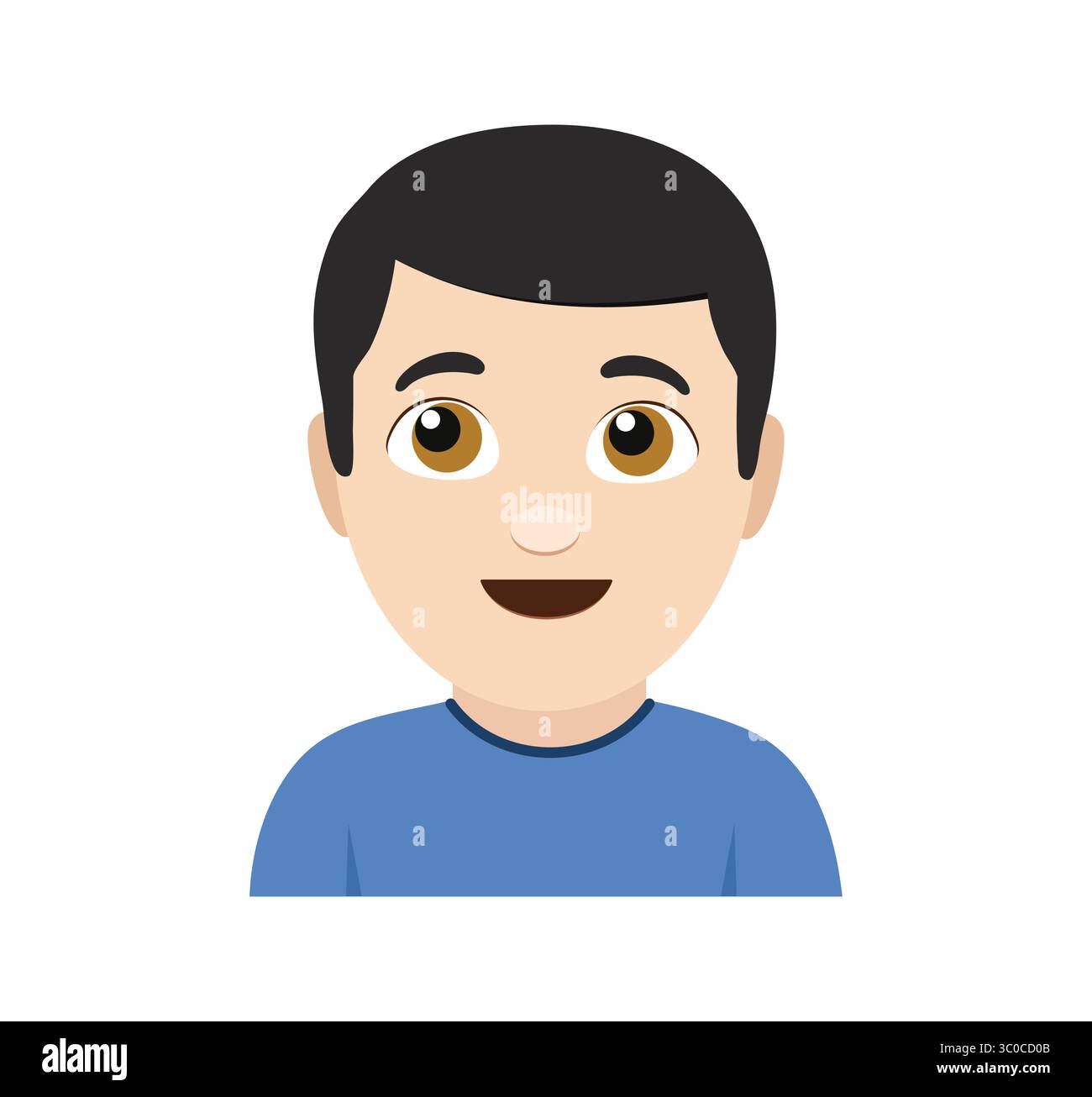 Illustration vectorielle d'icône d'homme emoji isolée. Émoticône masculin. Illustration de Vecteur