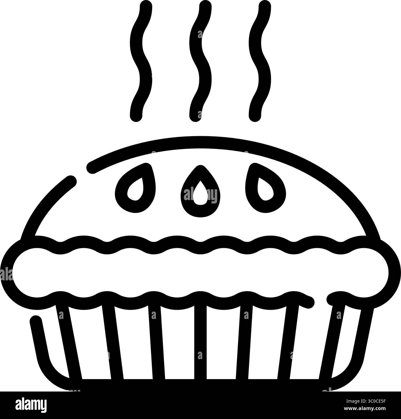 Vecteur d'icône de ligne Hot Pie avec contour modifiable Illustration de Vecteur