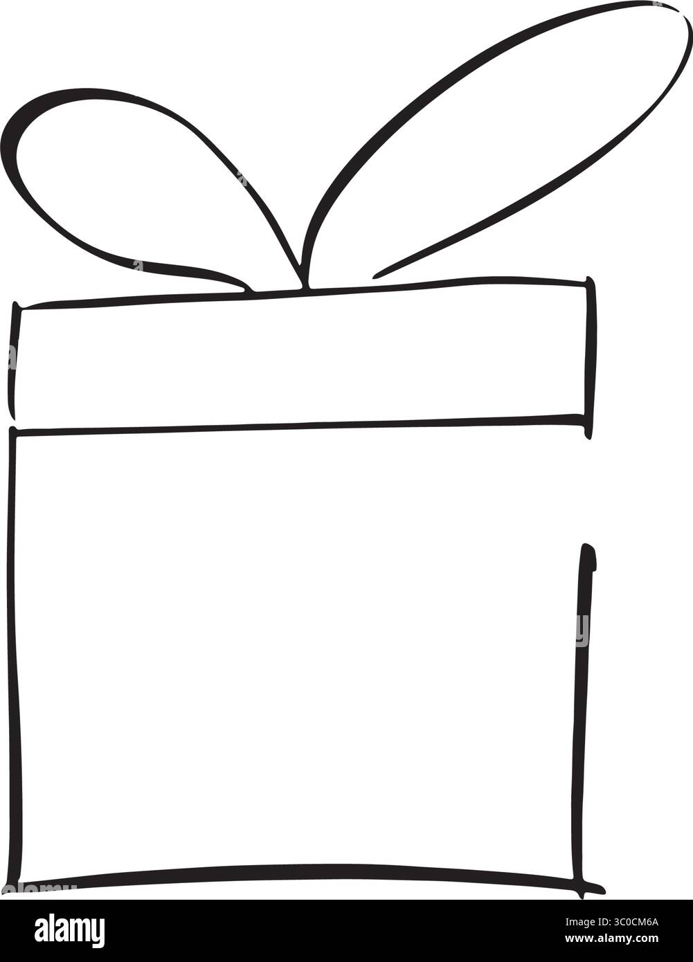 boîte cadeau dessin de couleur noire objet icône surprise joyeux anniversaire présent ruban arc anniversaire joyeux noël joyeux nouvel an spécial donnant vacances Illustration de Vecteur