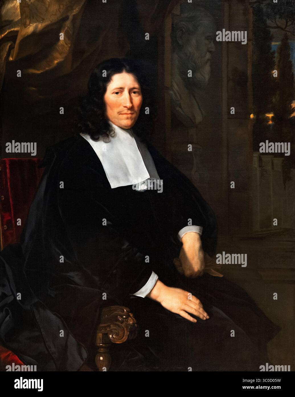 Abraham van den Tempel 'Portrait de Pieter de la Cour' 1667 ; huile sur toile, peinture néerlandaise de l'âge d'or ; Portrait d'homme, XVIIe siècle. Banque D'Images