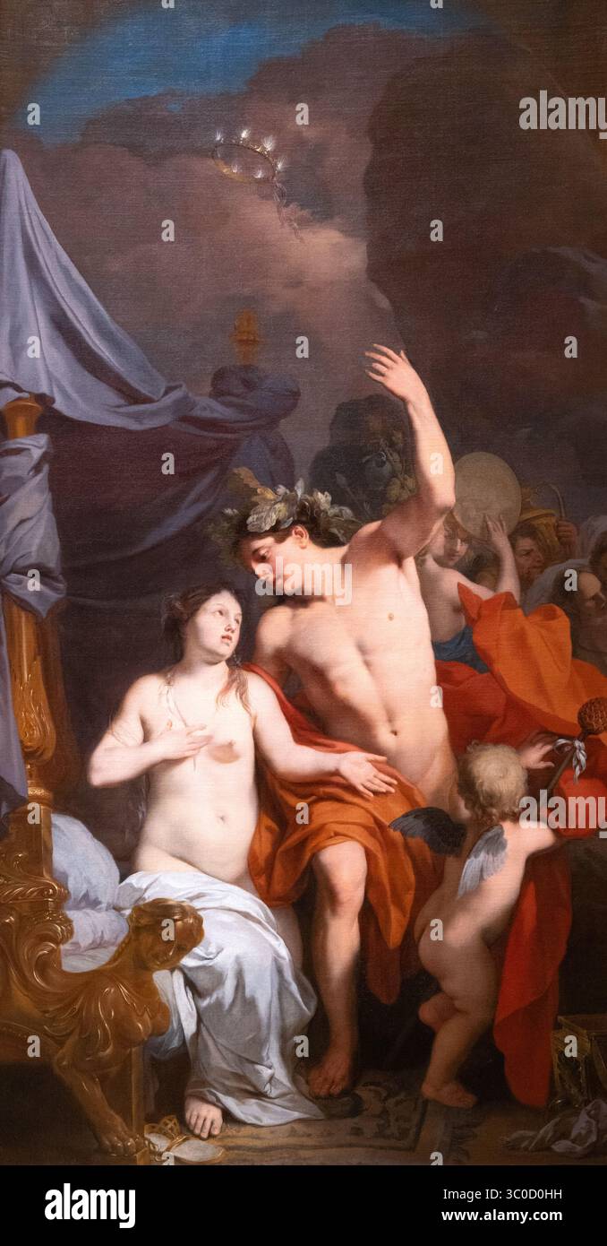 Gérard de Lairesse 'Bacchus et Ariane' c. 1680. Peinture mythologique de la mythologie romaine ; huile sur toile ; peinture néerlandaise de l'âge d'or du XVIIe siècle. Banque D'Images