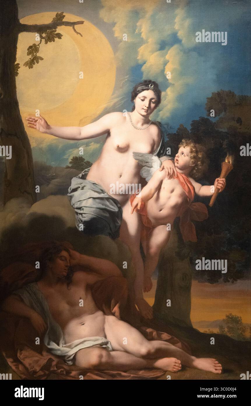 Gerard de Lairesse, 'Selene et Endymion' c 1680. Huile sur toile, peinture mythologique basée sur la mythologie grecque. Âge d'or néerlandais, XVIIe siècle. Banque D'Images